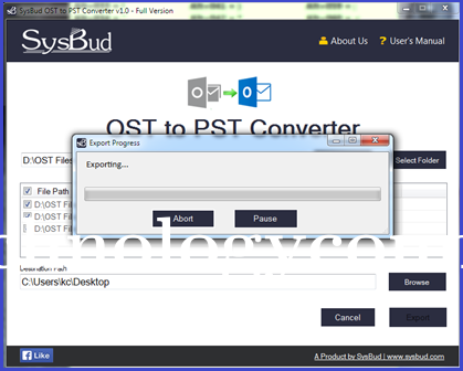 SysBud OST to PST Converter Screenshots